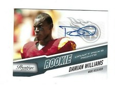 Damian Williams 2010 Prestige Draft Picks Rights #225 Autograph #d 175/299