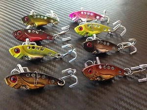 8x Metal Fishing Vibes Blades Lures 42mm Vibe Bream Lure Barra Jigs Stick Bait - Picture 1 of 2