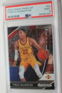 2020 TYRESE HALIBURTION PANINI PRIZM #50 Draft PICK PSA 9 MINT 45 - Picture 1 of 2
