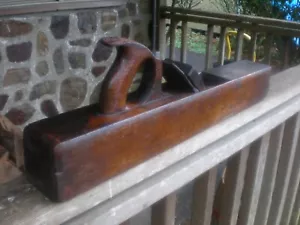 Antique Plane Large 22" Henderson Wood Block Hand Plane Vintage Carpentry Tool - Picture 1 of 9