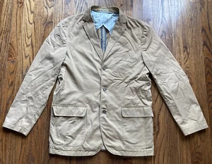 J Crew Clayton Sport Mantel Herren Large Unstrukturiert Blazer Beige Baumwolle Preppy - Bild 1 von 15
