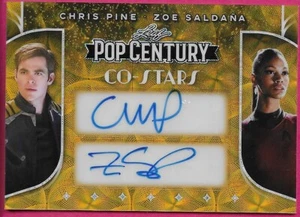 2025 Leaf Metal Pop Century CHRIS PINE Dual ZOE SALDANA Gold Autograph 1/1 - Picture 1 of 2