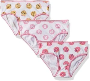 Shopkins Big Girls' 3 Pk Briefs Underwear Cookie and Donut, White/Multi, 4 - Picture 1 of 1