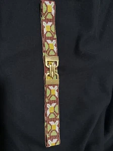 1920s Beaded Belt, Vintage Hand Made With Brass Buckle - Picture 1 of 7
