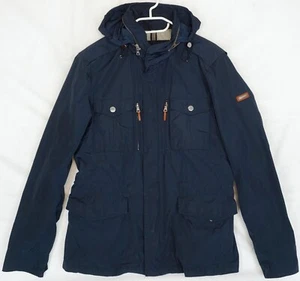 Chaqueta Parka Hackett Azul Marino Cremallera Completa Con Capucha Para Hombre Talla S - Imagen 1 de 7