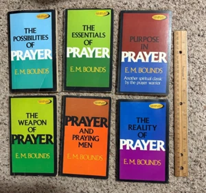 Lot of 6 E.M. Bound's Paperback Books on Christian Prayer, Essentials & Purpose - Picture 1 of 4