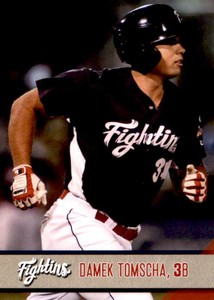 2018 Reading Fightins Update Grandstand 42 Damek Tomscha Sioux City Iowa IA Card