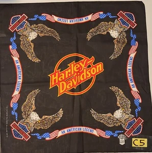 Vintage Harley Davidson An American Legend Eagle Themed Bandana 22" x 22" - Picture 1 of 1