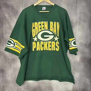 Vintage 90s Green Bay Packers NFL Football T Shirt Adult 3XL Green Mens Garan - Picture 1 of 6