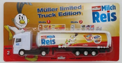 GRELL HO 1/87 CAMION CITERNE TRUCK TANKER MB MERCEDES ACTROS MÜLLER MILCH REIS - Photo 1/4