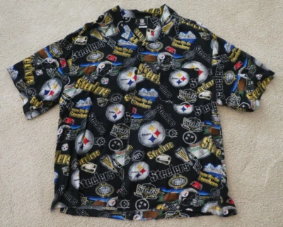 Camisa Hawaiana/Campamento NFL Pittsburgh Steelers - Negra y Dorada - Para Hombre Talla L Foto 1 de 4