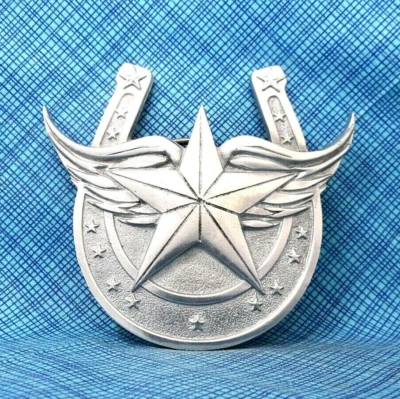 Horseshoe Winged Star Belt Buckle Lucky Vtg Great American Products   .DBD485 - Image 1 of 4