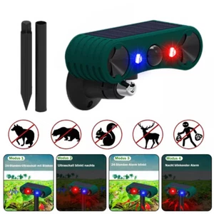 2Stk Solar Ultraschall Tiervertreiber Sirene Katzenschreck Abwehr Marderschreck - Bild 1 von 14
