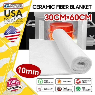Professional Grade Fire Blanket 24INCHx12INCH 2500F Ceramic Fiber Heat Shield - Image 1 of 4
