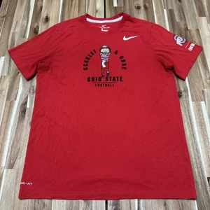 Ohio State Buckeyes Shirt Mens L Nike Red Brutus College Football DriFit - Picture 1 of 6