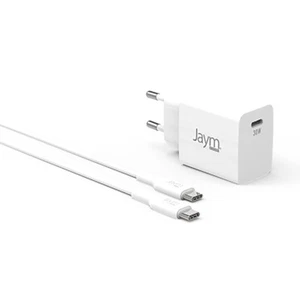 Jaym Pack Chargeur Secteur GaN 30W USB-C avec Câble USB-C 2m Rapide Compact - Photo 1/5