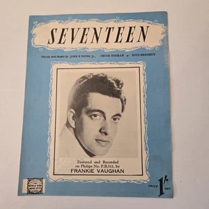 Seventeen – Frankie Vaughan 1955 Sheet Music The World Wide Music Co London - Picture 1 of 3