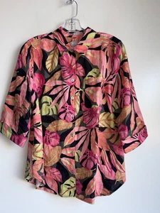 Chicos bügelfreie geblümte Leinenbluse Größe 1 = US-Größe 8/10 - Bild 1 von 12