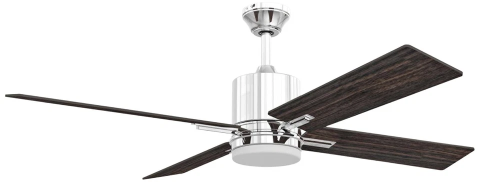 Ventilador de techo LED cromado Teana hecho a mano de 52" con control de pared Foto 1 de 1