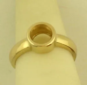 1.75Ct Full Bezel Solitaire Ring Mounting 14K Yellow Gold For 7.7 mm Round Stone - Picture 1 of 6