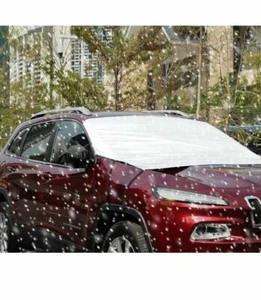 Sun & Snow Visor/Cover for Windshield SUVs / Cars - 51.2" x 59" Black/Blue - Picture 1 of 2