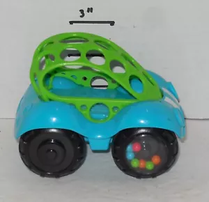 Oball Rattle & Roll Bright Starts Blue Sports Race Car Push & Go Vehicle Toy - Picture 1 of 5