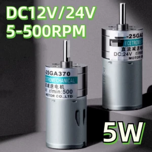 DC 12V/24V 5W Metal Gearbox High Torque 5-500RPM Micro Reduction Geared Motor - Picture 1 of 11