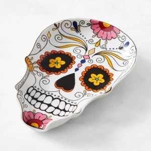 Williams Sonoma Day of the Dead Sugar Skull Shaped Spoon Rest/Plate new in box - Picture 1 of 4