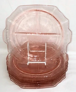 8 Anchor Hocking PRINCESS PINK *9 1/2" GRILL PLATES* - Picture 1 of 1