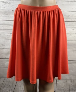 Old Navy Skater Skirt Small Solid Orange Jersey Knit Casual Unlined Stretch Cute - Picture 1 of 12