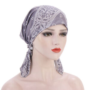 Women Muslim Stretch Turban Hat Chemo Cap Hair Loss Head Scarf Wrap Hijab Hot