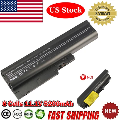 Battery 42T4777 For Lenovo ThinkPad R60 T60 R500 Z60 W500 R60e SL400 5200mAh  - Image 1 of 4