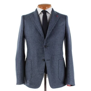 Isaia NWT Wool / Silk / Cashmere Sport Coat Size 48R (38R US) In Blue Twill - Picture 1 of 13