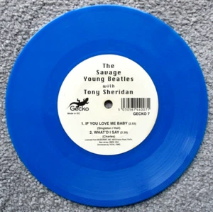THE BEATLES & TONY SHERIDAN If you love me baby BLUE VINYL 45 rpm 7" Record RARE - Picture 1 of 3