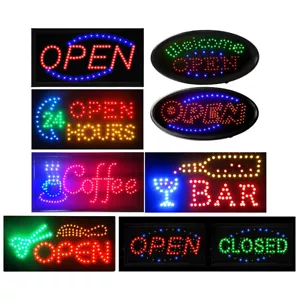 Open Sign Led Neon Ultra Bright Light Business Display For Restaurant Store Shop - Picture 1 of 29