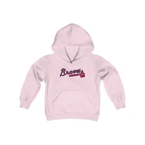 Atlanta Braves Youth Heavy Blend Hooded Sweatshirt - Picture 1 of 31
