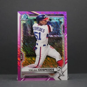2021 Bowman Chrome YOELQUI CESPEDES Fuchsia Shimmer Refractor /199 #BCP-176 - Picture 1 of 2