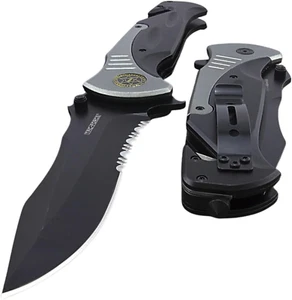 Tac-Force Extra Large Grey 10,5" Klappmesser Federunterstütztes Öffnen Taschenmesser - Bild 1 von 12
