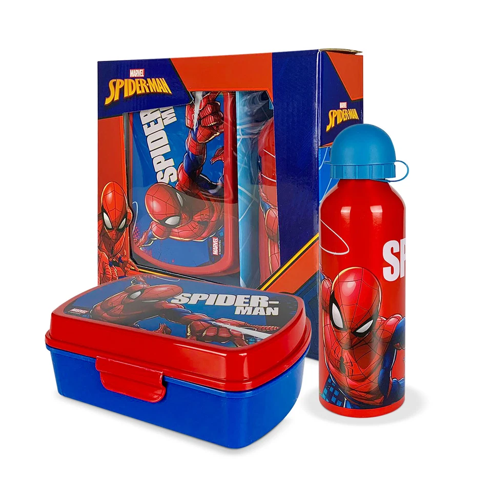 Marvel Spiderman Official 2 Piece Lunch Set 500ml Bottle & Lunch Holder 5384 - Image 1 of 4