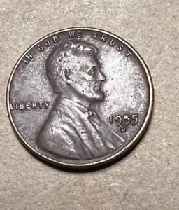 1955 D Lincoln Wheat Cent Penny RPM CUD On Lettering & Date Error Coin Rare - Picture 1 of 6
