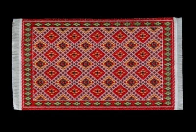 Puppenstube Miniatur - Orient Teppich 6,5 x 12 cm Muster G 1:12
