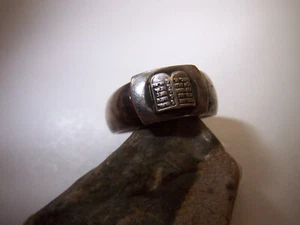 Judaika-Trachten-Ring-830-Silber-Deutsch-Gebetstafeln-1920-1950 - Bild 1 von 9