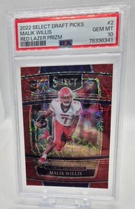 2022 Select Draft Picks Malik Willis Concourse Red Lazer Prizm RC #2 PSA 10 💎 - Bild 1 von 2