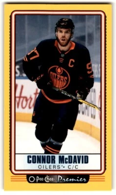 2021-22 O-Pee-Chee Premier Tallboys Yellow Connor McDavid #P-1 Edmonton Oilers - Image 1 of 2