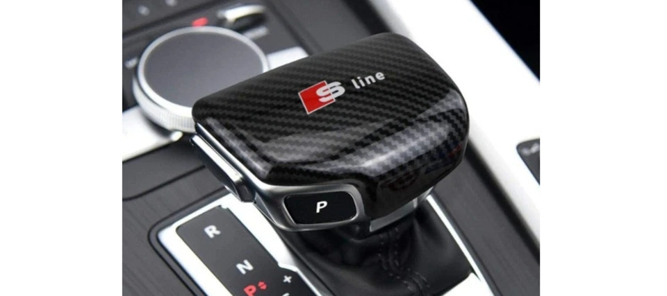 Cubierta de perilla de cambio de marchas de fibra de carbono sline negra para Audi A4L A5 Q7 Q5L Foto 1 de 4