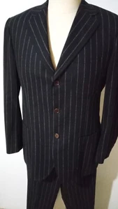 Traje a Rayas KUHLMAN Para Hombre Lana Azul Marino 53 R Blazer 32x29 Pantalones Puños - Imagen 1 de 19