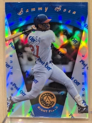 1997 Pinnacle Certified MIRROR BLUE #35 Sammy Sosa Cubs Refractor RARE PARALLEL — 第 1/2 张图片