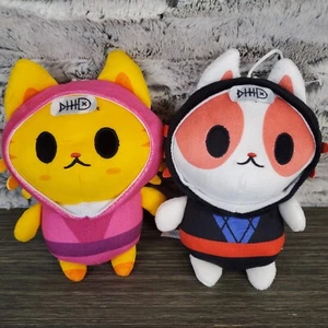 Good Stuff NINJA CAT Lote de 2 Gatos Artes Marciales de Peluche Rosa y Negro 8" - Imagen 1 de 5