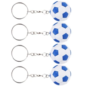 4 Pcs Football Keychain Keyrings Mini Soccer Keychains for Boys Fan - Picture 1 of 12