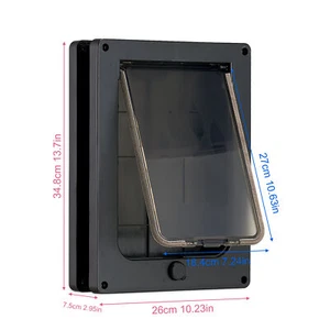 4 Lockable Way Pet Doors Flaps Frame 34.8*26CM for Small Medium Cat Dog Pig Free - Picture 1 of 11